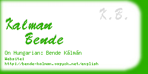 kalman bende business card